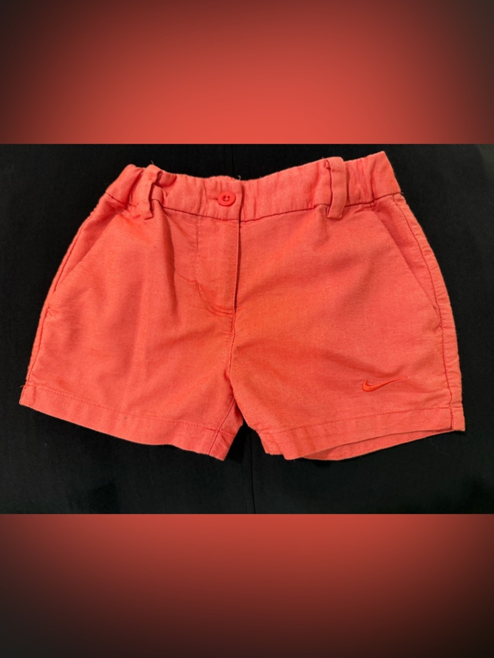 Nike Girls' Coral-Orange Athletic Shorts